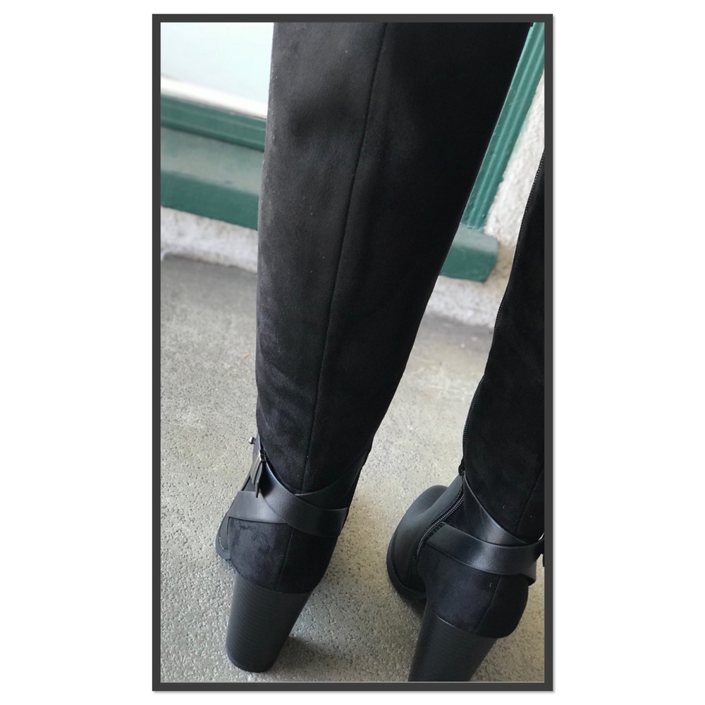 2 left! Delicious Shoes Black Knee High Heel BOOT - Picture 6 of 7